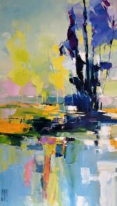 Les grands arbres (SOLD)<br />
Oil on canvas<br />
48 x 24