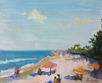 Beach Day<br />
Oil on Paper<br />
8 x 10