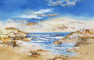 NEW!<br />
Sea and Sky Meet<br />
Mixed Media on Canvas<br />
40 x 60
