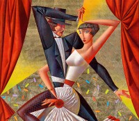 man and woman dancing tango