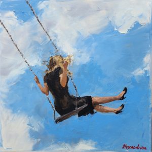 NEW!<br />
Sky Swing<br />
Oil on canvas<br />
14 x 14