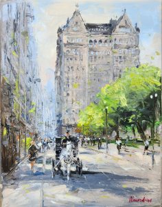 NYC Plaza Hotel <br />
Oil on canvas<br />
14 x 11