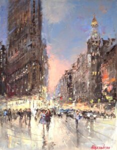 Old Flatiron Building (SOLD)<br />
Oil on canvas<br />
18 x 14