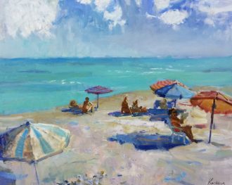 Naples Beach (SOLD)<br />
Oil on Canvas<br />
24 x 30