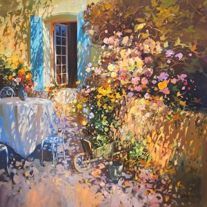 La Table Sous La Fenêtre <br />
Oil on Canvas<br />
32 x 32