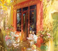 Le Cafe du Midi <br />
Oil on Canvas <br />
32 x 26