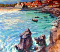 Crystal Waters of Sazopol <br />
Oil on Canvas <br />
39 x 31