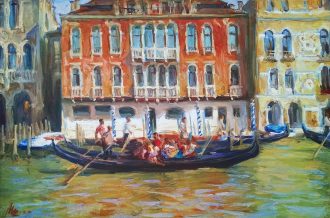 Grand Canal <br />
Oil on Canvas <br />
21 x 32