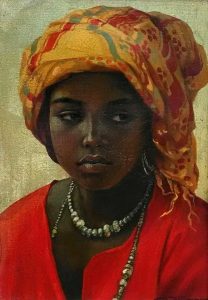 Mali woman in traditional head dress