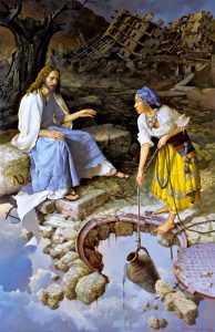 woman pitching water for jesus christ