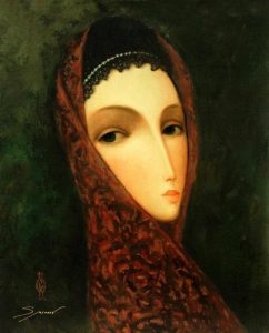 cloaked female portrait