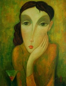 woman with martini