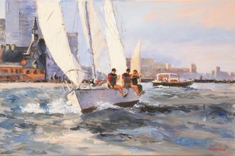 Sun in the Sails (SOLD)<br />
Oil on Canvas <br />
16 x 23