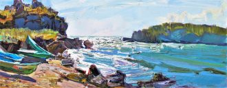 Summer on the Azov Sea<br />
Oil on Canvas<br />
16 x 39