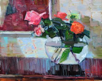 Simply Roses (SOLD)<br />
Oil on Canvas<br />
16 x 20