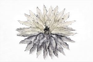 gray abstract flower sculpture