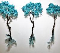 Flying Tree (SOLD - Commissions Available)<br />
Resin glass, ink, wood<br />
49 x 24 x 3<br />
