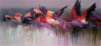 Flight of Freedom <br />
Oil on Canvas <br />
40 x 71