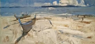 Sandy Retreat (SOLD)<br />
Oil on Canvas <br />
21 x 45