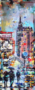 At Madison Square Gardens<br />
Mixed Media on Canvas <br />
60 x 24