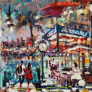 Avenue 5 (SOLD)<br />
Mixed Media on Canvas<br />
30 x 30