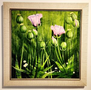 NEW!<br />
Pink Poppies<br />
Oil on canvas<br />
24 x 24 framed