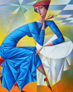 Stewardess <br />
Oil on Canvas<br />
35 x 28 <br />
(At artist's studio)<br />
(Custom size reproductions available)