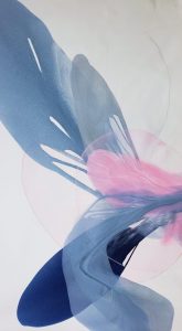 blue pink abstract painting