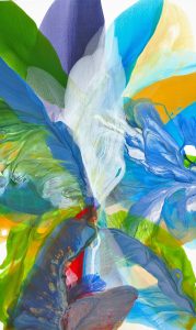 blue green yellow abstract painting