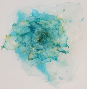 Into the Water I (SOLD)<br />
Resin, ink<br />
18 x 15