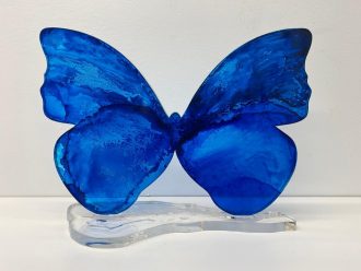 Blue Butterfly II<br />
Acrylic and ink<br />
10 x 13 x 5