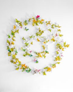 Alegria (SOLD)<br />
Resin, lucite, inks<br />
51 x 47 x 3