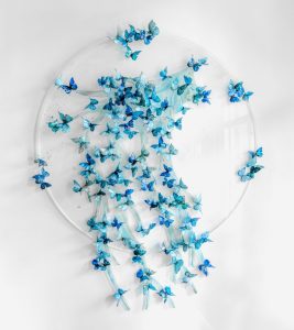 Flight of Water <br />
Resin, lucite, inks<br />
64 x 50