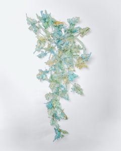 Summer Dreams <br />
Resin, metallic paint, and ink<br />
67 x 33