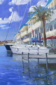 NEW!<br />
Peaceful Morning at the Dock<br />
Oil on Canvas<br />
24 x 16