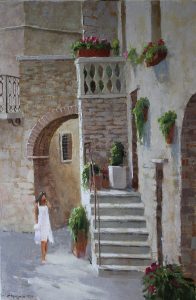 NEW!<br />
Under the Tuscan Sun<br />
Oil on Canvas<br />
35 x 23