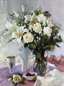 Roses and Lilies stillife