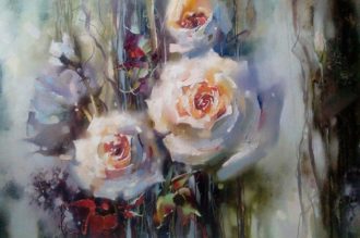Three Roses<br />
Oil on Canvas<br />
35.5 x 23.5