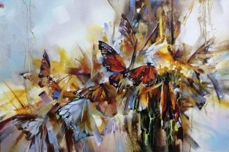 Butterfly Dream (SOLD)<br />
Oil on Canvas<br />
23.5 x 35