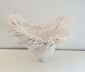 White Corals <br />
Natural Fibers and Mixed Media<br />
14 x 16 x 19 