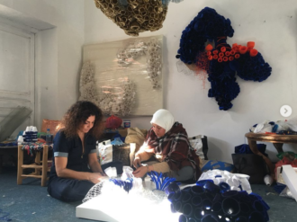 Ghizlane working with Moroccan artisans