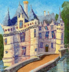 Chateau-Azay-le-Rideau <br />
Oil on Canvas<br />
20 x 20