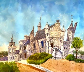 Chateau Loches <br />
Oil on Canvas<br />
24 x 24