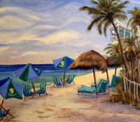 Naples Beach Club (SOLD)<br />
Oil on Canvas<br />
24 x 36