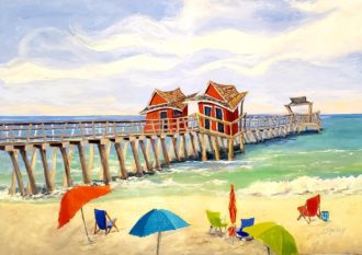Naples Pier (SOLD)<br />
Oil on Canvas<br />
24 x 36