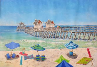Sunshine at the Pier <br />
Oil on Canvas<br />
24 x 36