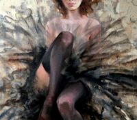 Black Tulle <br />
Giclee on Canvas<br />
36 x 26