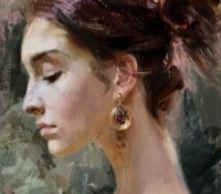 Daniela (available from the Artist's studio)<br />
Oil on Canvas<br />
40 x 10