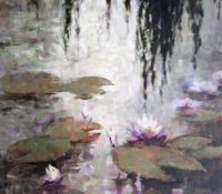 Lilly Garden (available from the Artist's studio)<br />
Oil on Canvas<br />
36 x 30