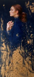 Gold and Blue (available from the Artist's studio)<br />
Tatiana<br />
Oil on Canvas<br />
48 x 22